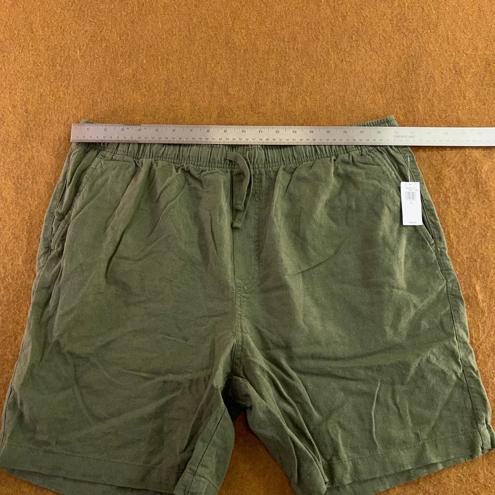 Old Navy Mens XL Green Linen Blend Jogger Shorts NWT